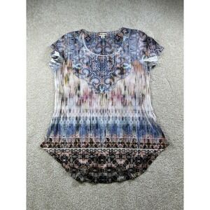 World Unity Womens Size S Short Sleeve‎ Graphic Embelished Tshirt